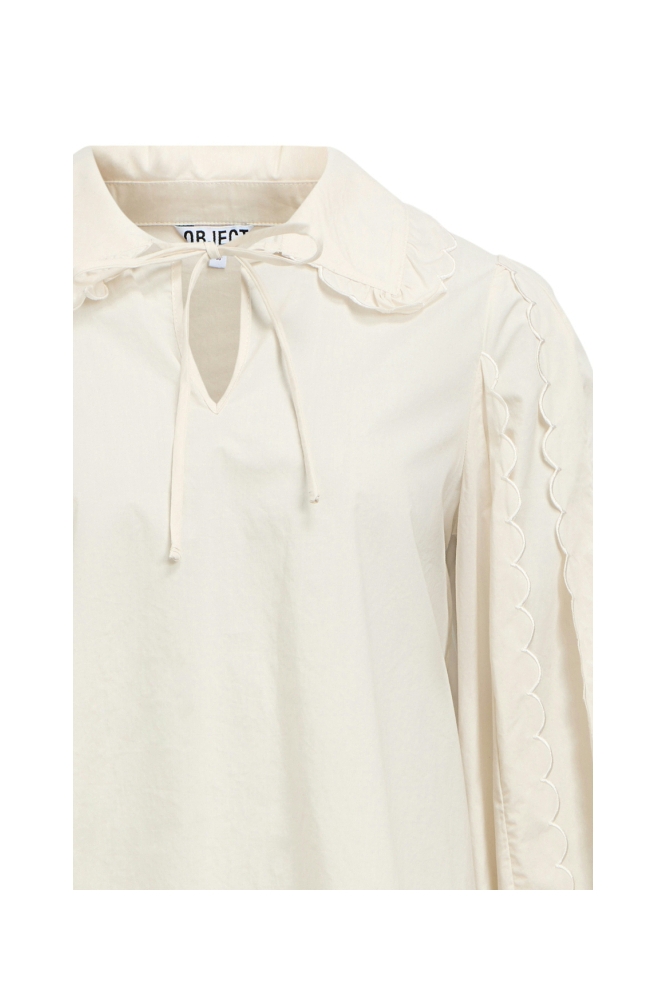 OBJHOPE IRA L/S RE V-NECK TOP 141 23047623 White Sand
